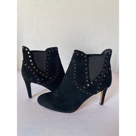 Vince Camuto Consheta Studded Black Suede Chelsea Booties Size 7 - Picture 5 of 9